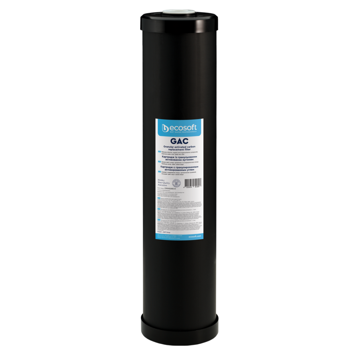 Ecosoft wkład wymienny BB20 z granulowanym węglem aktywnym 4,5′′×20′′. Filtr BB-20 węglowy.