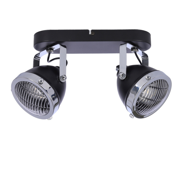 Czarna lampa sufitowa listwa 2-punktowa do salonu CRAZY metal