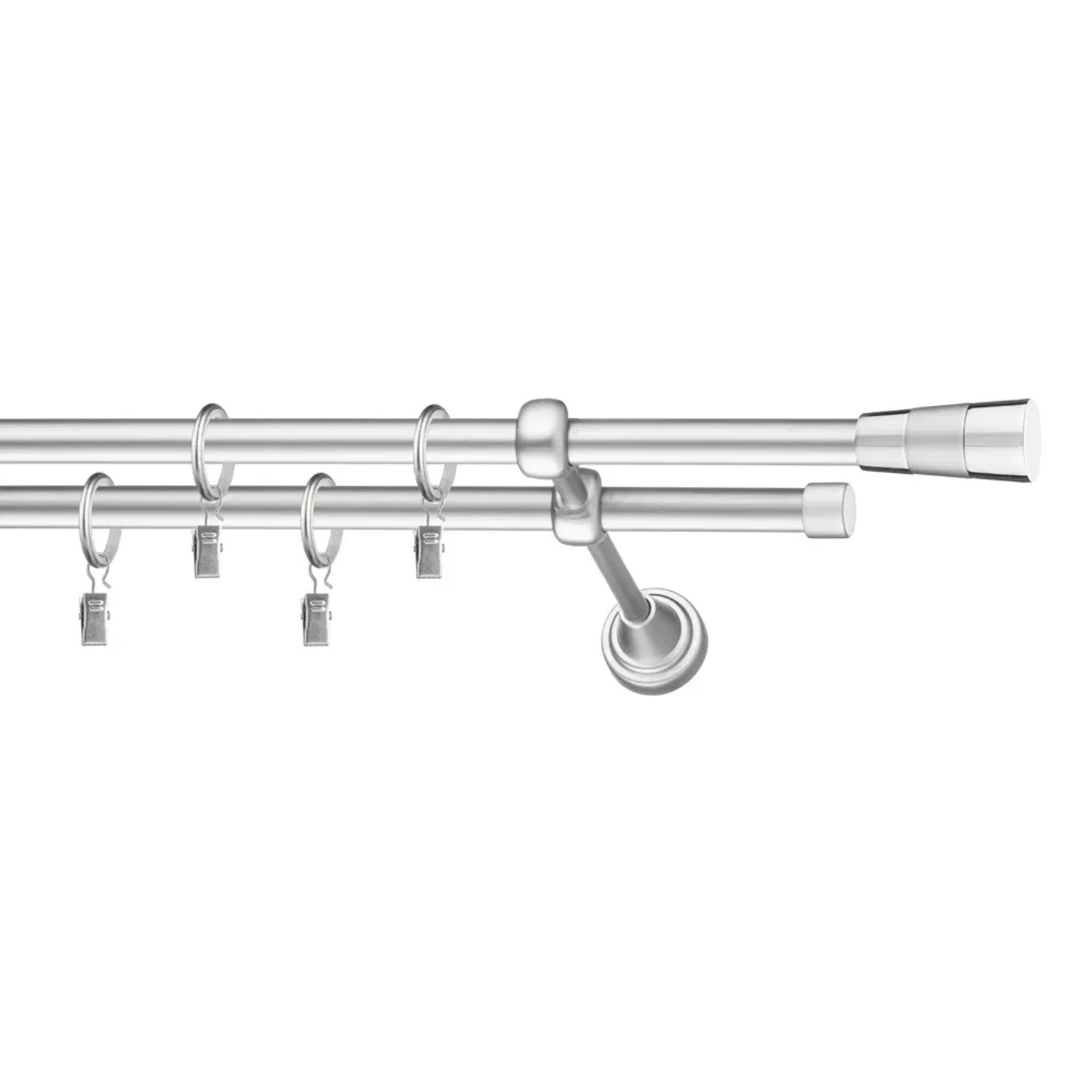 Karnisz DORIS podwójny 16 mm chrom mat 200 cm