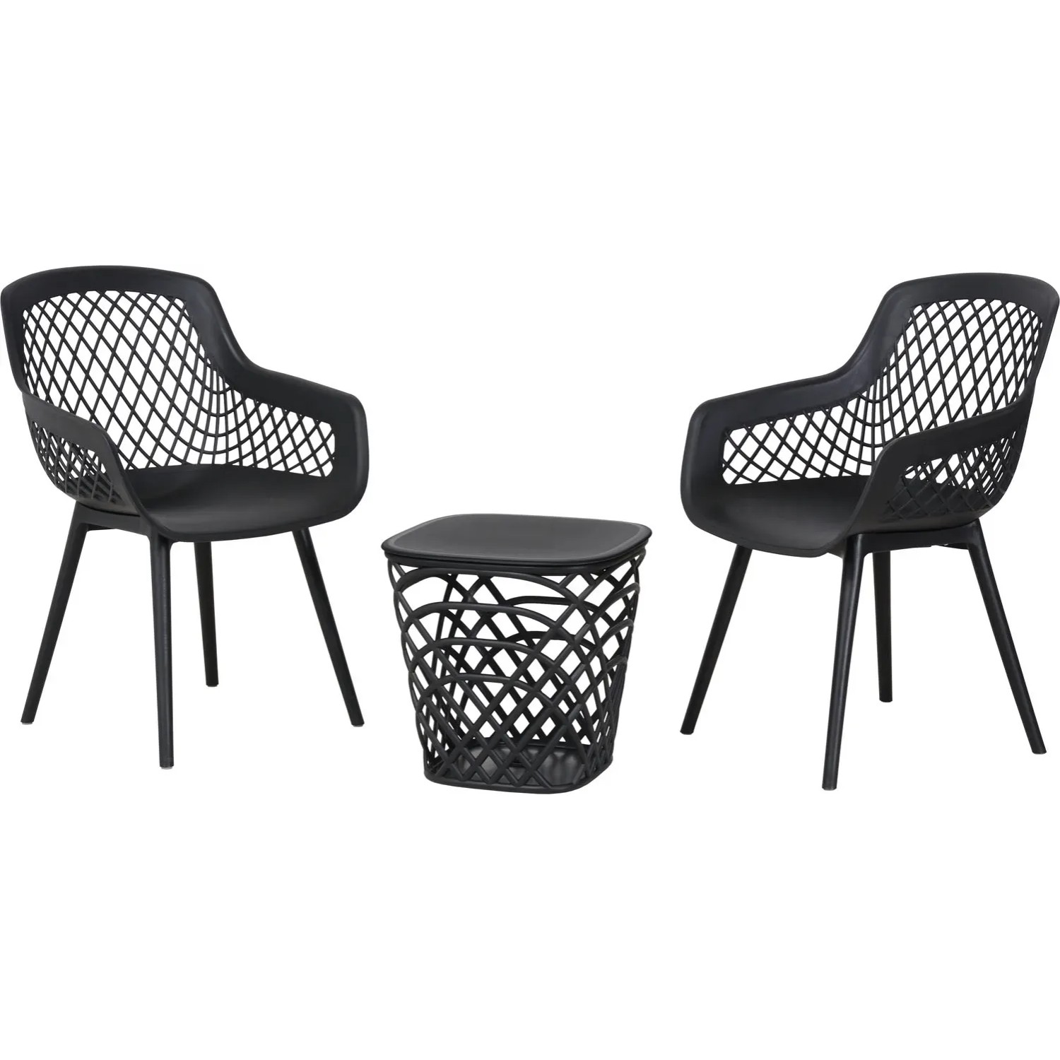 Komplet mebli balkonowych UBATA czarny 3-częściowy