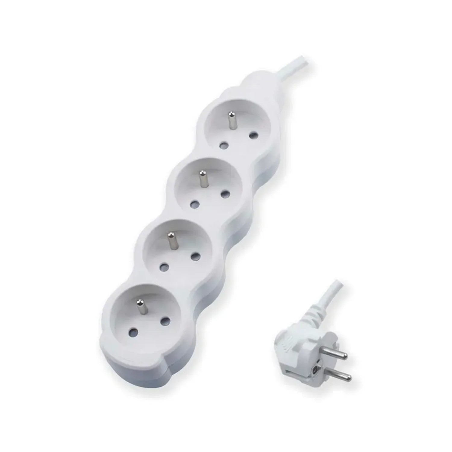 Elhurt Przedłużacz 4 gniazda 3m z uziemieniem biały