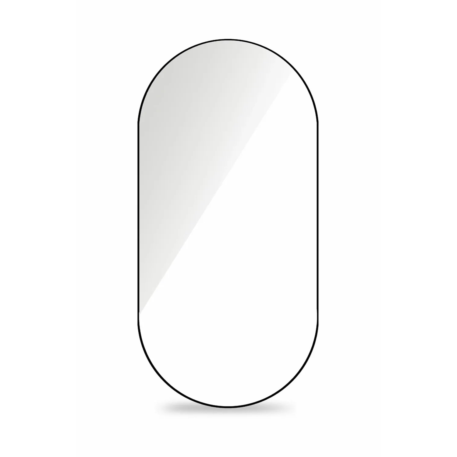 Lustro bez LED Oval Line czarna rama 100x50