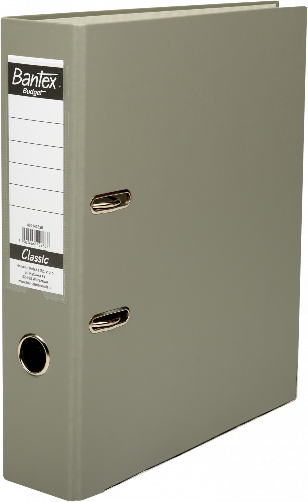 Segregator A4 Bantex Budget Classic, 75mm, do 500 kartek, szary
