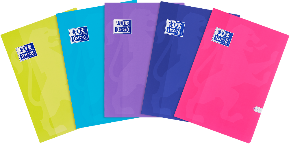 5x Zeszyt w kratkę Oxford Touch, A4, miękka oprawa, 60 kartek, mix kolorów