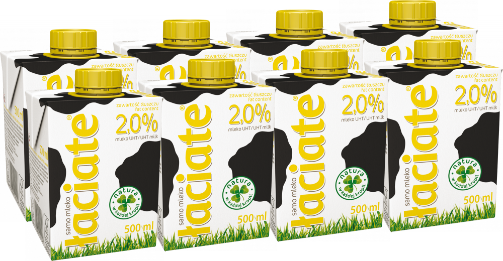 8x Mleko UHT Łaciate, 2%, 0.5l