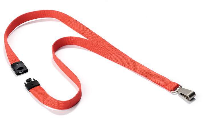 Taśma tekstylna z szerokim karabińczykiem Durable Soft Colour, 44cm, 10 sztuk, koralowy