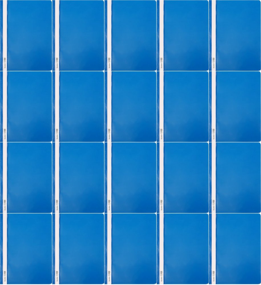 20x Skoroszyt plastikowy bez oczek Biurfol, twardy, A4, do 200 kartek, niebieski