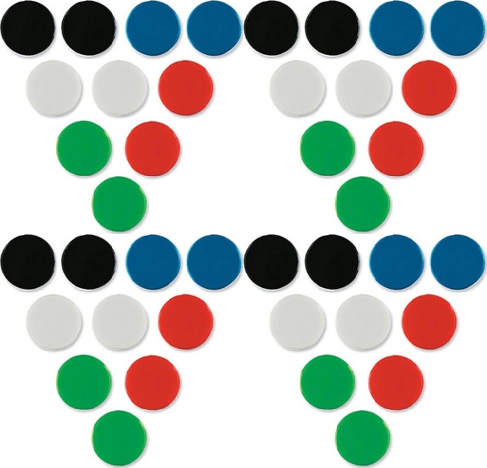 4x Magnesy Nobo, 20 mm, 10 sztuk, mix kolorów