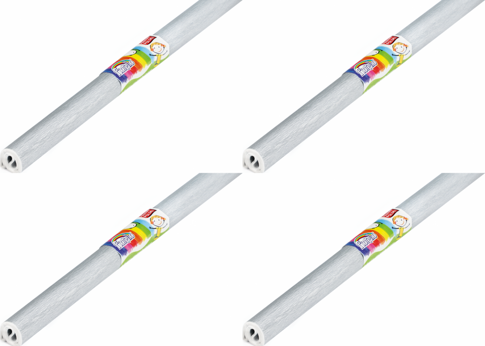 4x Bibuła marszczona Fiorello, 200x50cm, 10 sztuk, srebrny