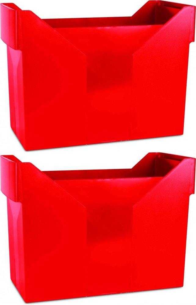 2x Pojemnik na 20 teczek zawieszanych Donau, 330x260x160mm, czerwony