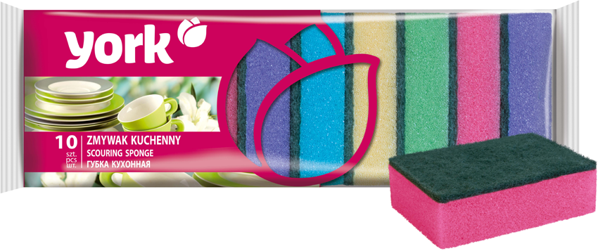 Zmywak kuchenny York, 9x6cm, 10 sztuk, mix kolorów