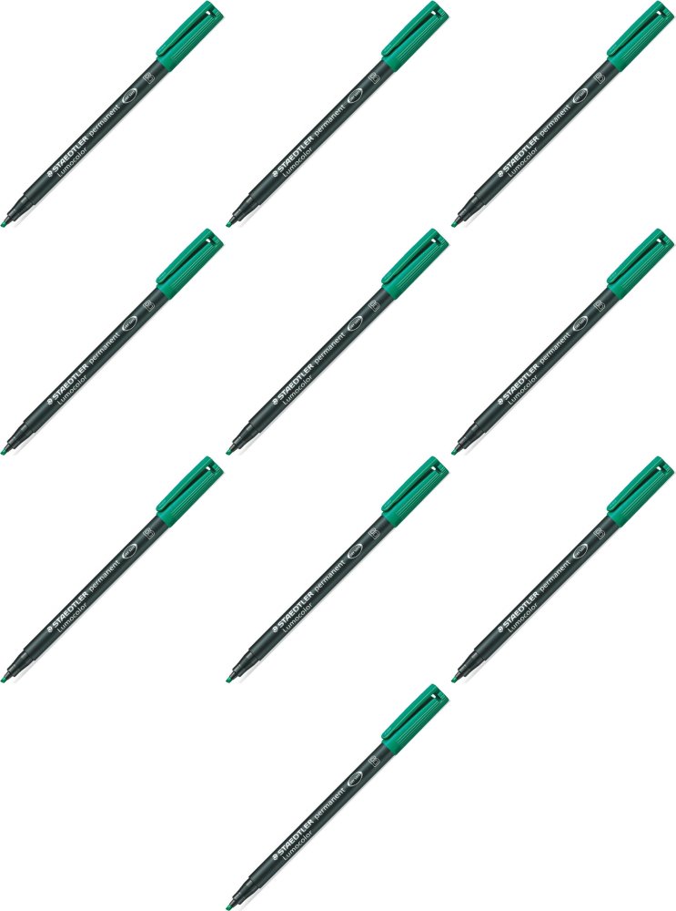 10x Foliopis Staedtler Lumocolor, ścięta, 1-2.5mm (B), zielony