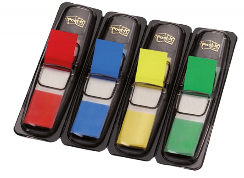 Zakładki samoprzylepne Post-it, indeksujące, 11.9x43.1mm, 4x35 sztuk, mix kolorów