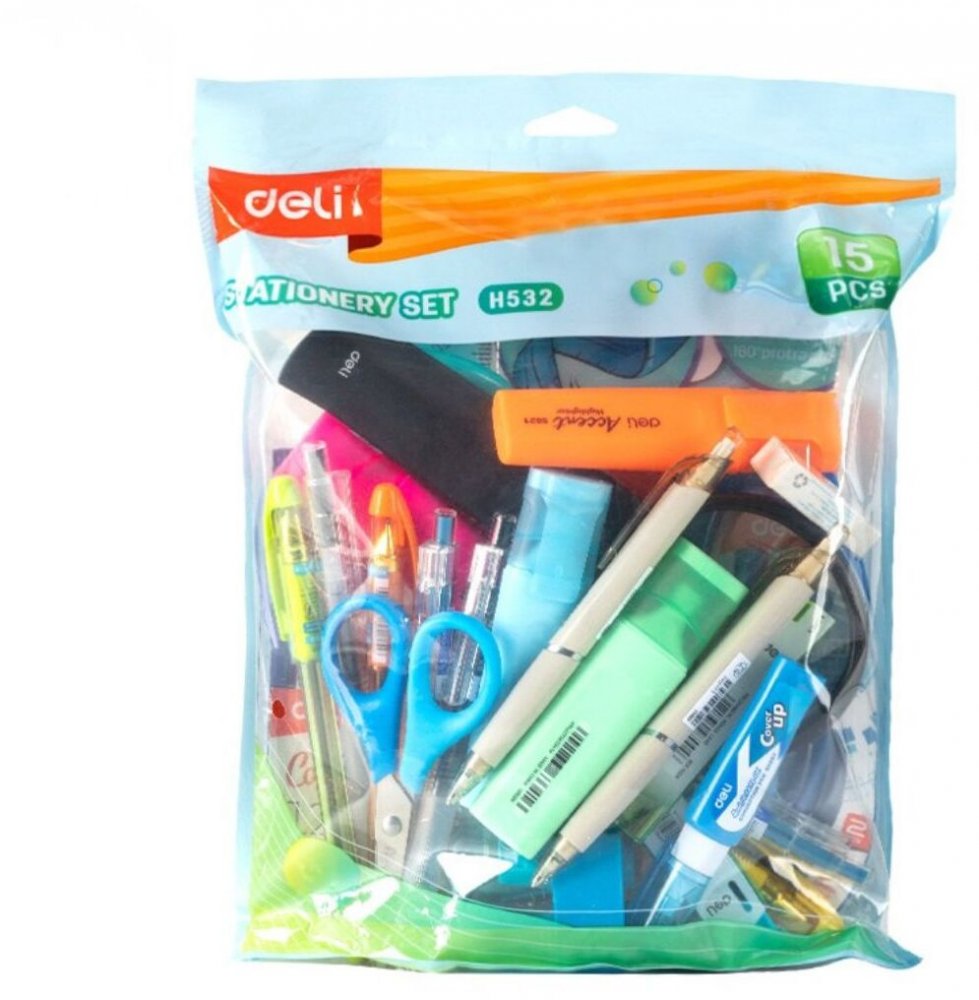 Zestaw szkolny Deli, 15 elementów