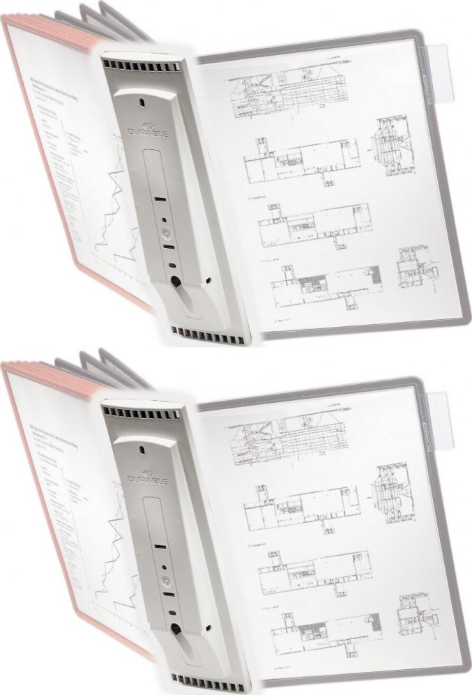 2x Uchwyt ścienny Durable Sherpa Wall 10, A4, na 10 paneli, szary