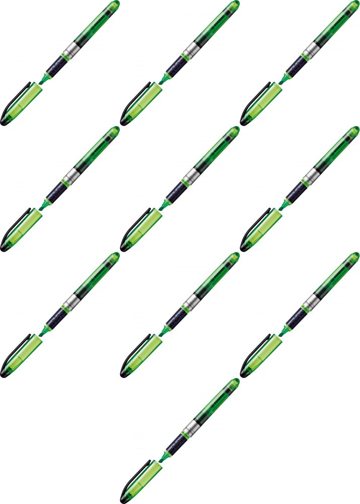 10x Zakreślacz Stabilo Navigator 545/33, z płynnym tuszem, ścięta, zielony