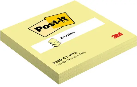 Karteczki samoprzylepne Post-it Z-Notes, 76x76mm,100 karteczek, kanarkowy żółty