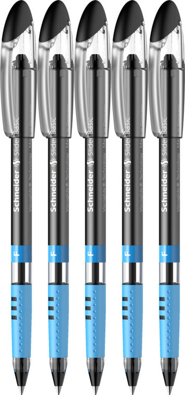 5x Długopis Schneider, Slider Basic, F, czarny