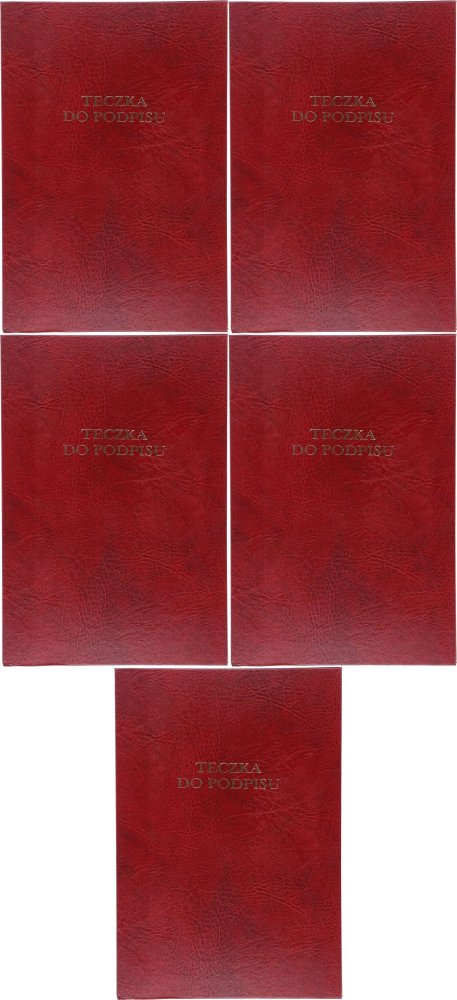5x Teczka do podpisu Barbara, A4, 10 kart, bordowy