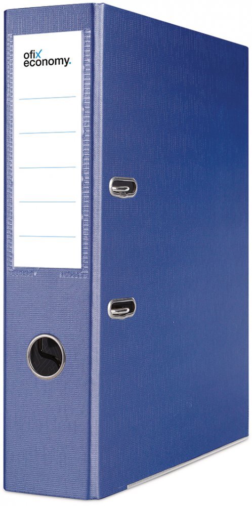 Segregator A4 Ofix Economy, z wyklejką, 75mm, do 500 kartek, granatowy