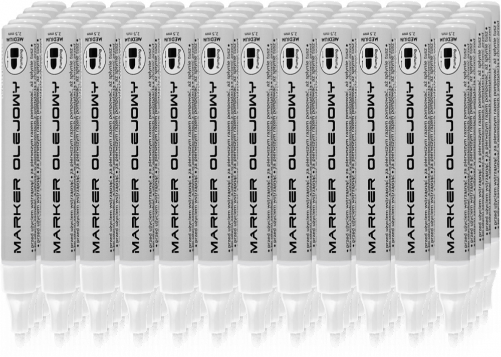 60x Marker olejowy Toma Economy TO-420, okrągła, 2.5mm, biały