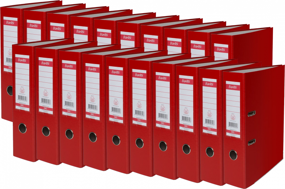 20x Segregator A4 Bantex XXL, 80mm, do 600 kartek czerwony