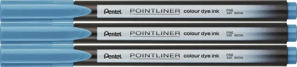 3x Cienkopis Pentel Pointliner Colour, turkusowy
