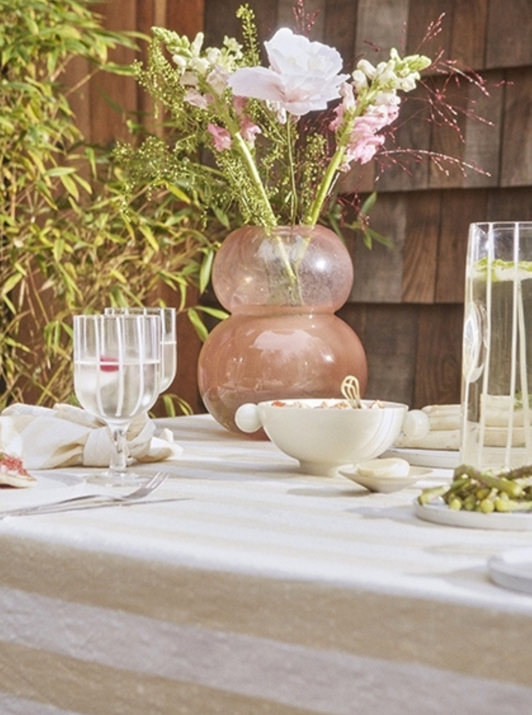 Obrus Striped Tablecloth Vanilla 260x140 cm OYOY