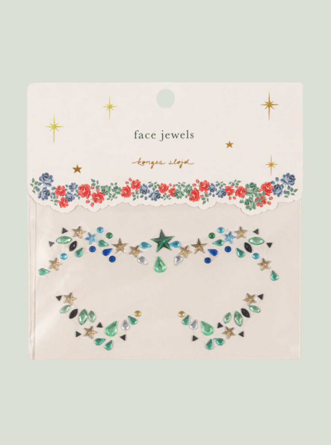 Biżuteria na twarz - zielona Konges Sløjd