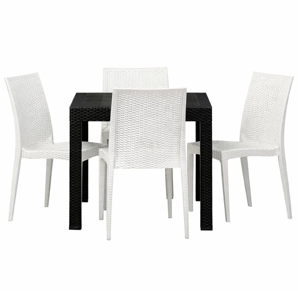 Zestaw mebli ogrodowych – 4 krzesła Havana białe + stół Riviera