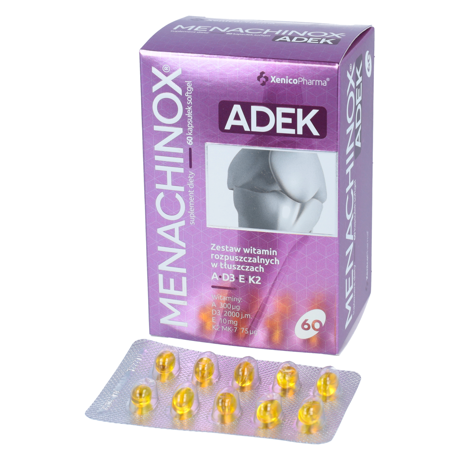 Menachinox adek, 60 kapsułek miękkich