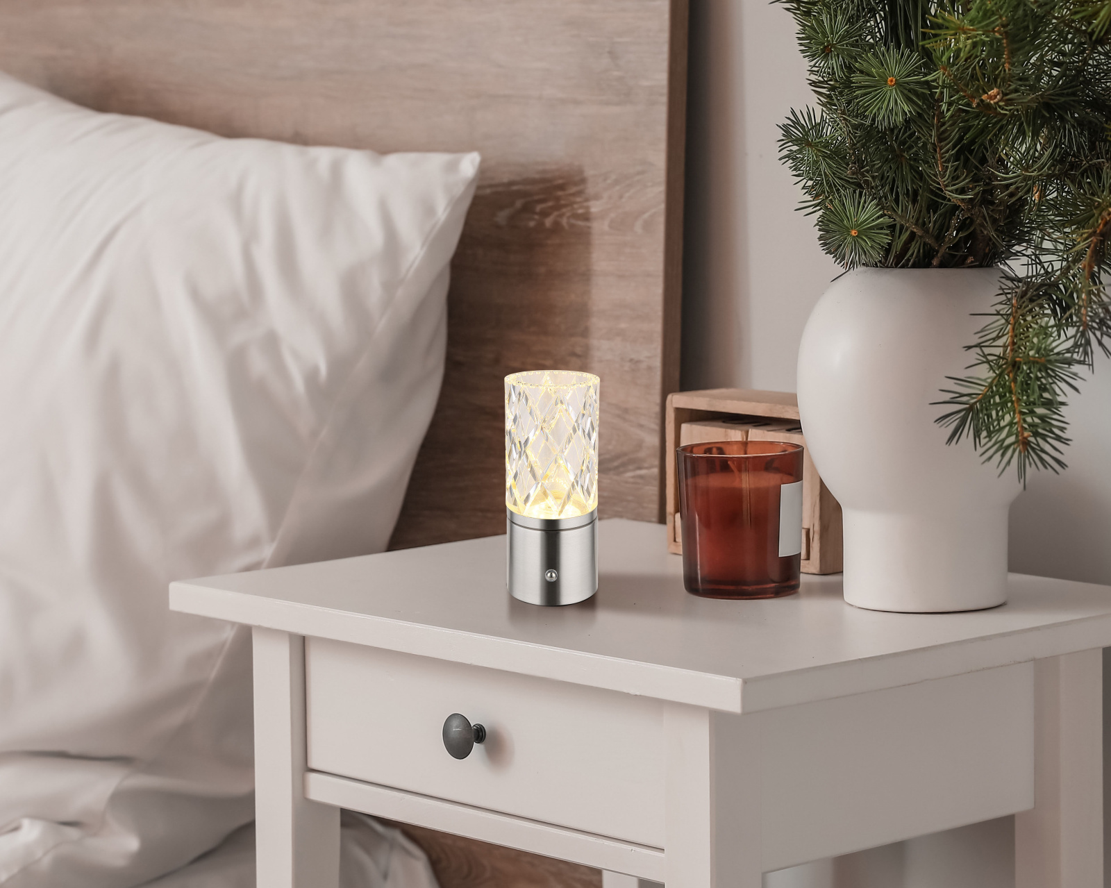 Globo Lighting Lunki lampa stołowa 1x2,5 W przezroczysta-nikiel 21010N