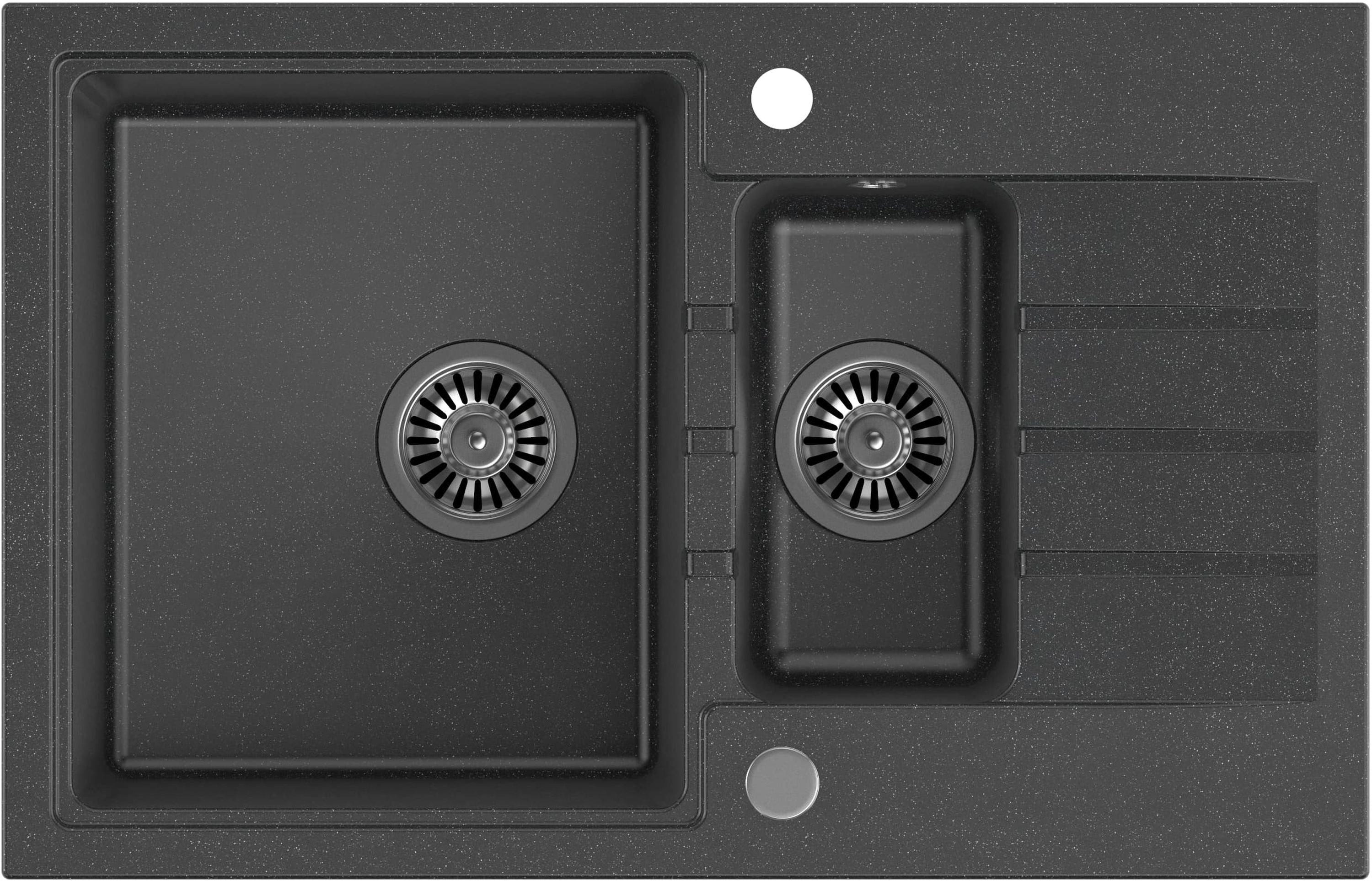 Quadron Peter 156 zlewozmywak 78x50 cm GraniteQ wpuszczany black dotted HCQP57850CZK