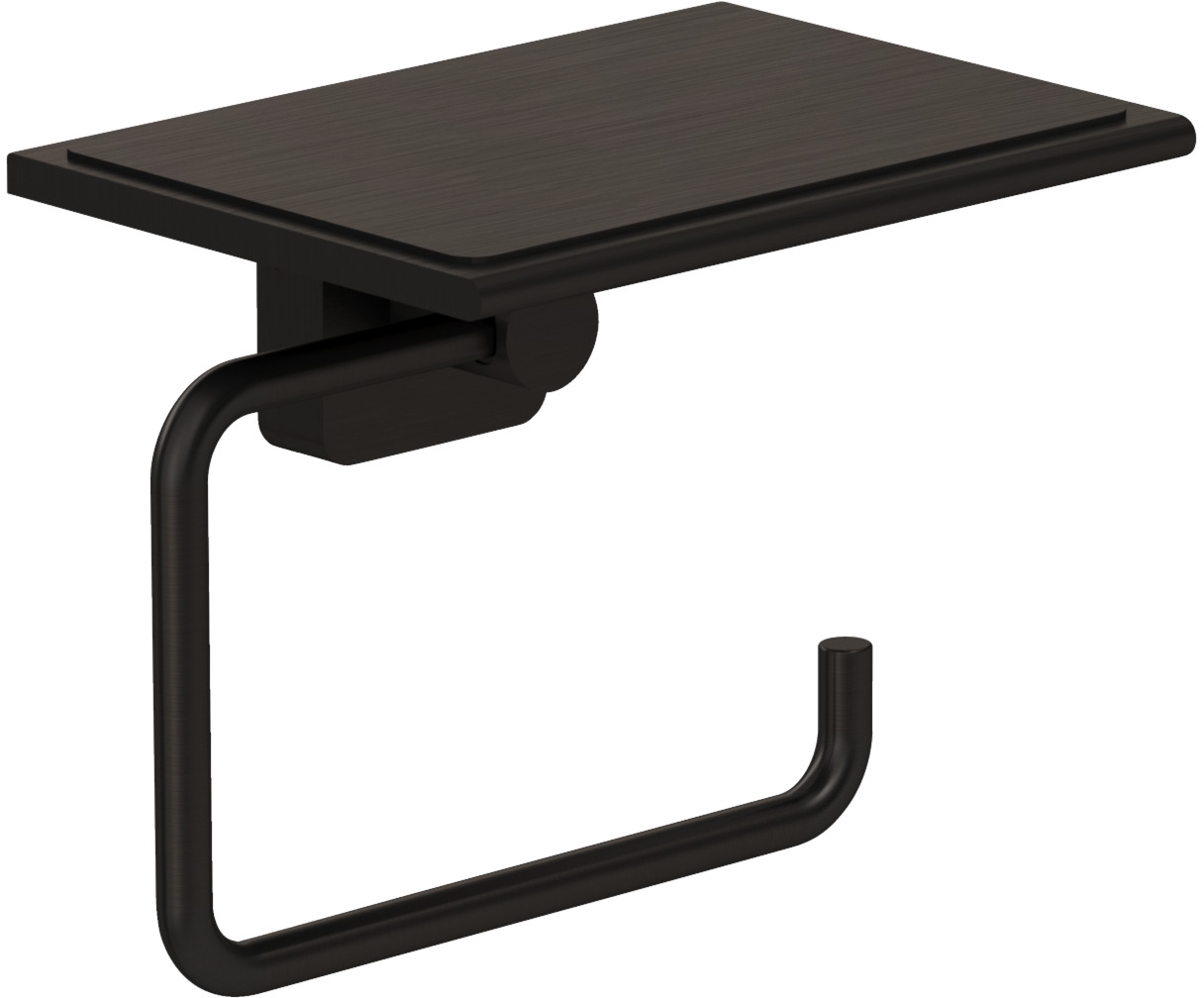 Kludi Vela S uchwyt na papier toaletowy czarny szczotkowany 25971N2