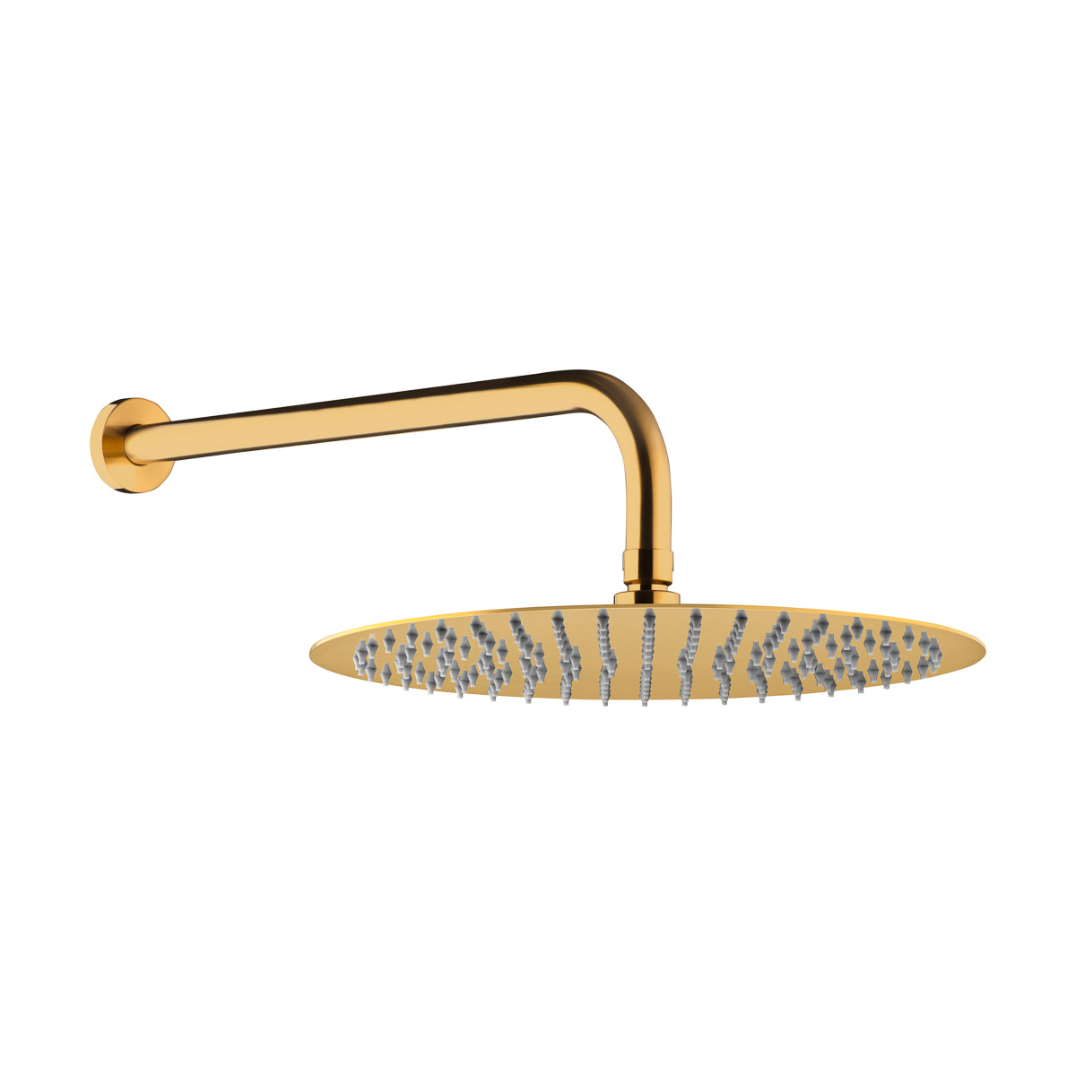 Oltens Vindel Lagan deszczownica 30 cm okrągła z ramieniem ściennym złoto szczotkowane 36014810 - Wysyłka w 24h