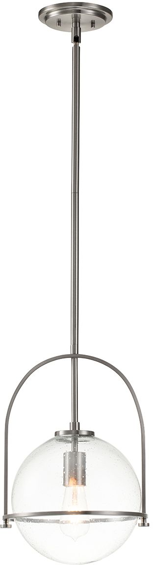 Quintiesse Somerset lampa wisząca 1x60 W przezroczysta-szczotkowany nikiel QN-SOMERSET-P-C-BN