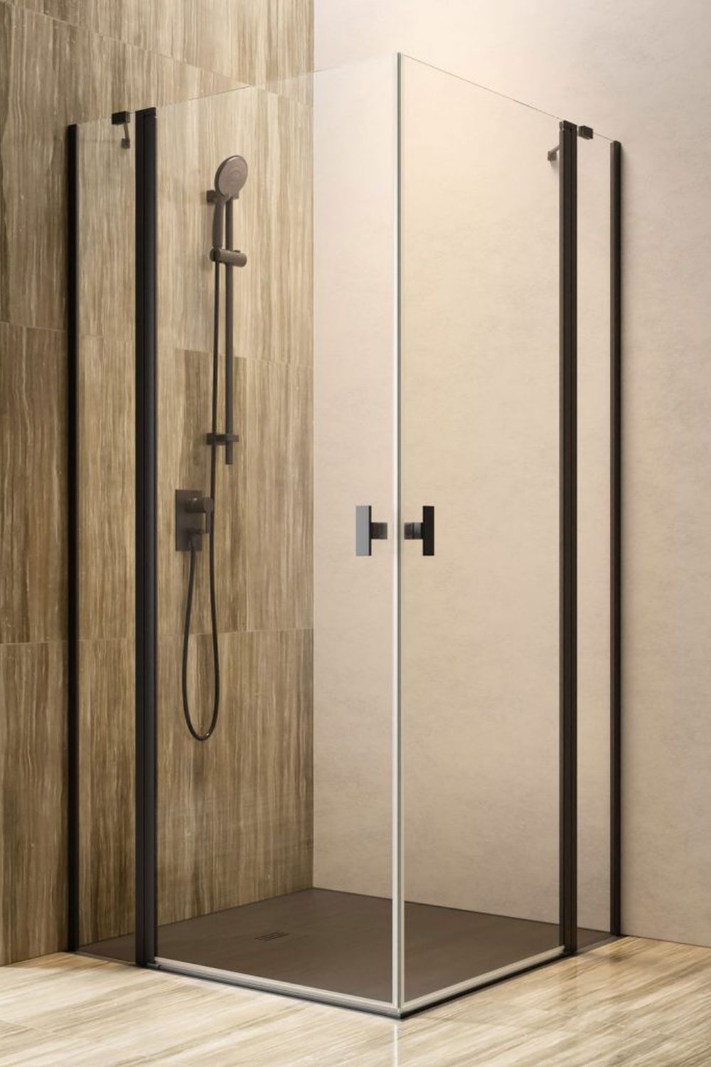 Radaway Nes Black KDD II kabina prysznicowa część prawa 100x100 cm kwadratowa 10085100-54-01R