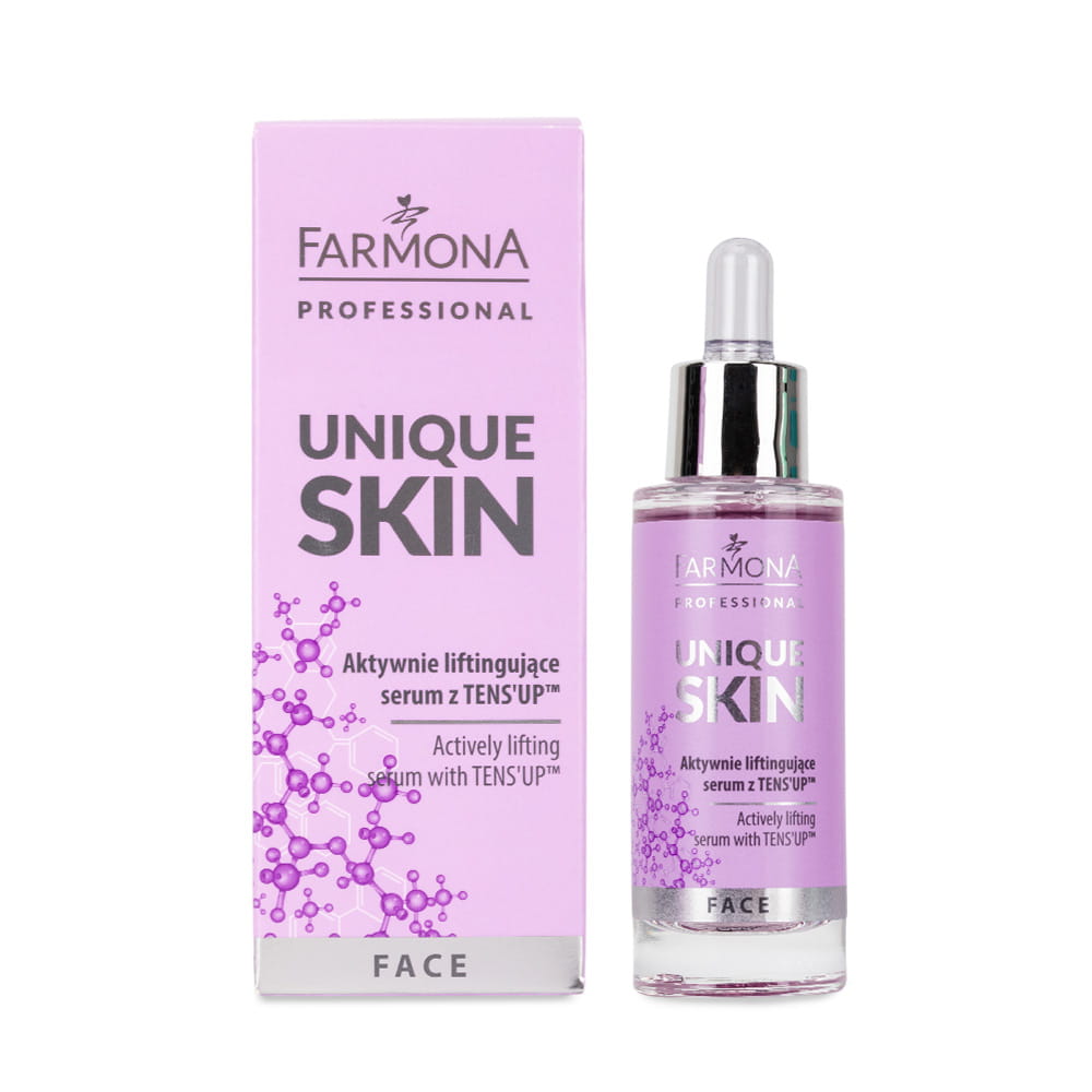 Serum do twarzy liftingujące z TENS'UP Farmona Unique Skin 30 ml