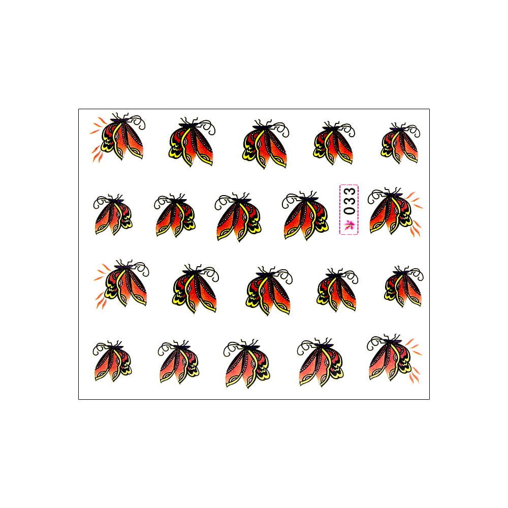 Naklejki wodne do paznokci motyle Nr 033