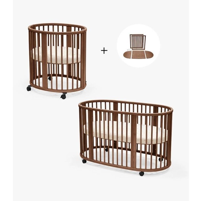 Stokke Sleepi V3 Complete Bundle - kompletny zestaw Sleepi-Warm Brown-Flower Ecru