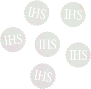 Biała Hostia IHS napis, scrapki, baza do makramy, zaproszeń, kartek, wycinanki, tekturki, dekor, zestaw 10 szt