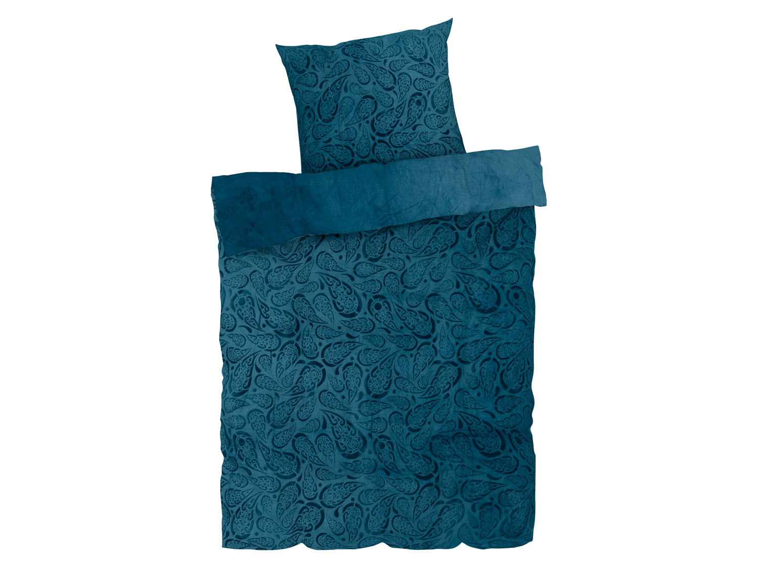 Livarno home Dwustronna pościel pluszowa, 140 x 200 cm Ciemnoniebieski