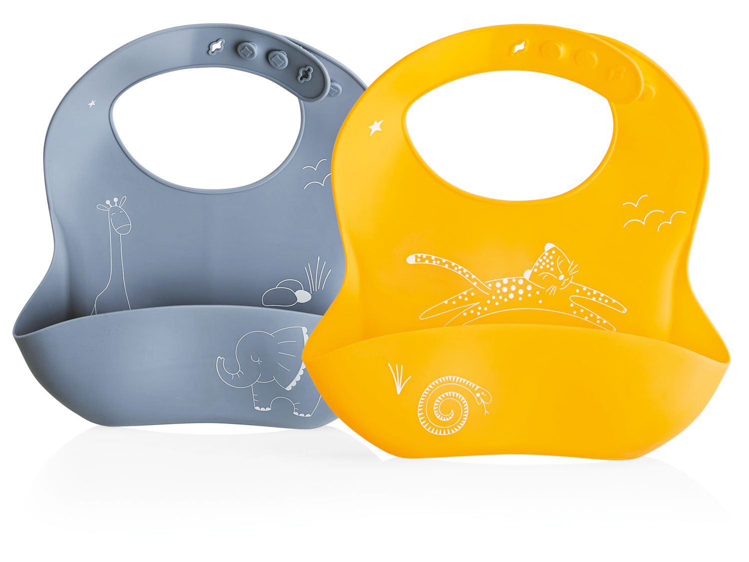 Ernesto Śliniak niemowlęcy z miseczką, 2 sztuki Niebieski/żółty