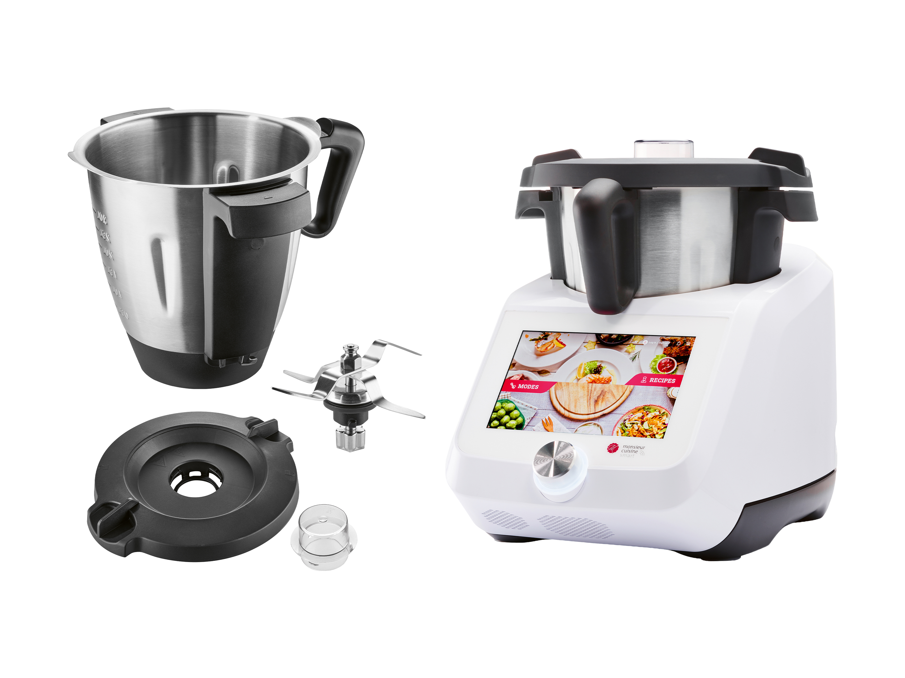 Silvercrest Zestaw Termorobot MC Smart z Wi-Fi, 1200 W, biały + Misa miksera MC Smart Smccm 6 A1