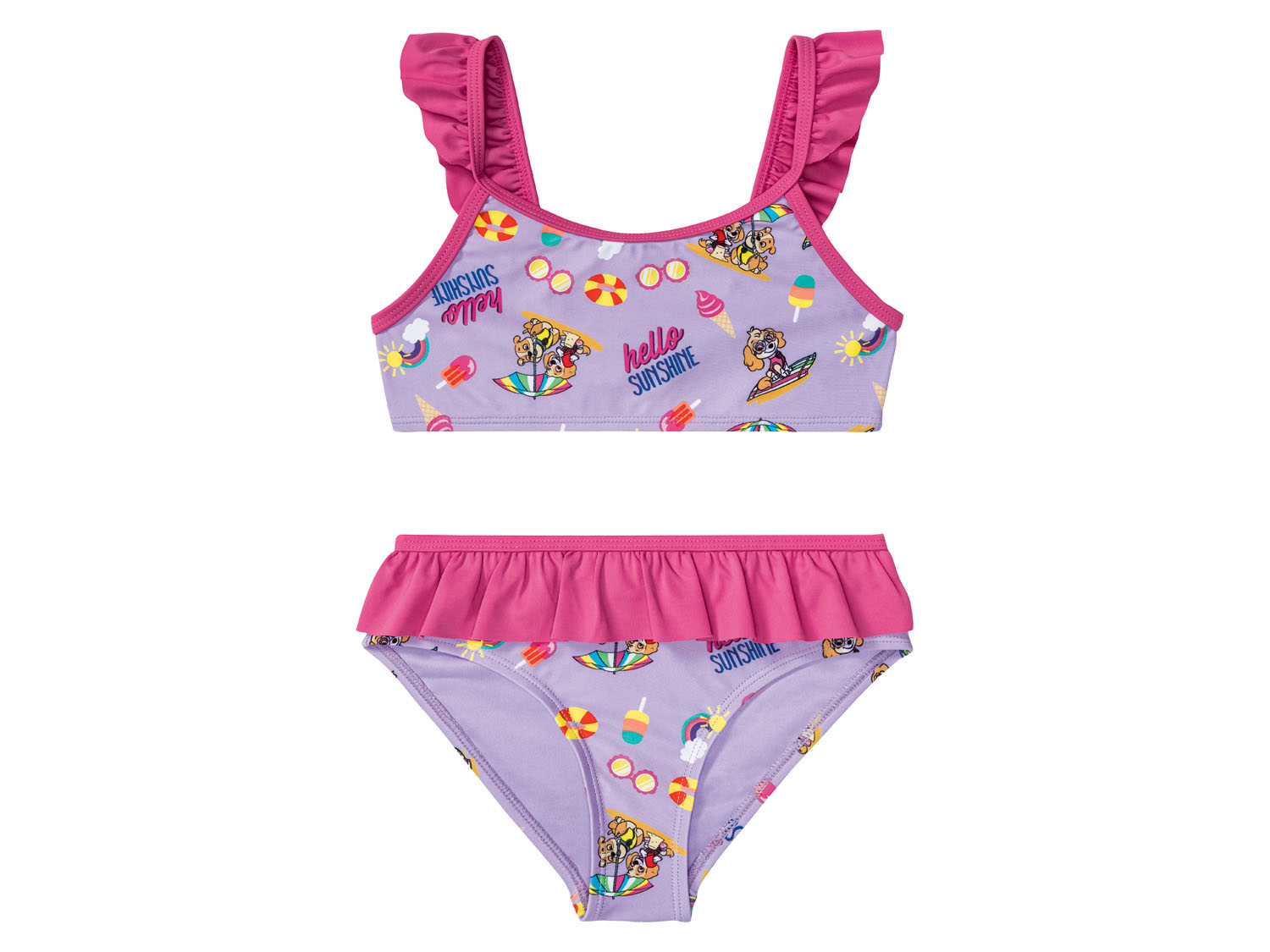 Dwuczęściowy strój kąpielowy dziewczęcy z bohaterami z bajek Psi Patrol, 110/116