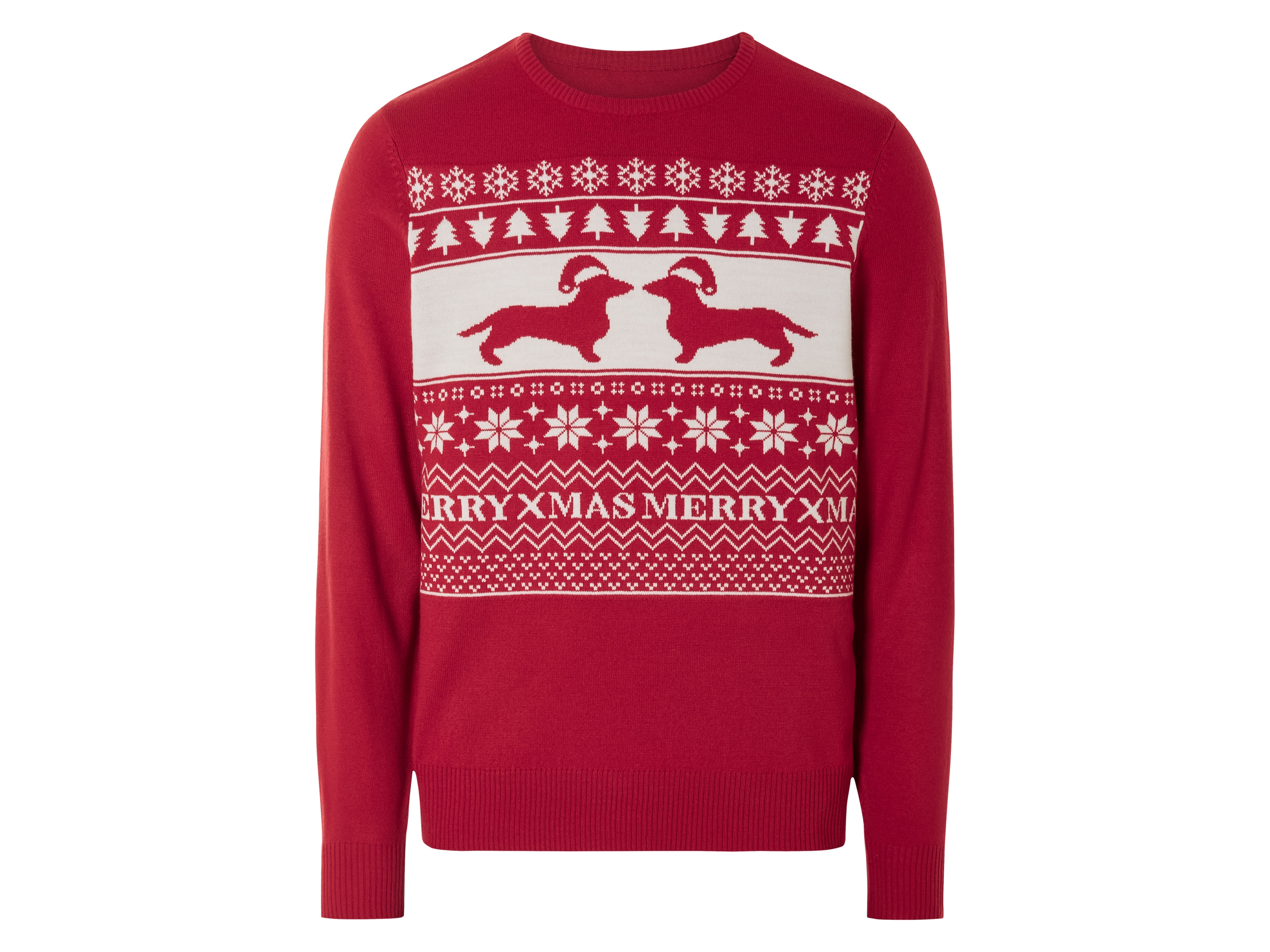 Livergy Sweter świąteczny męski z dzianiny Czerwony, L 52/54