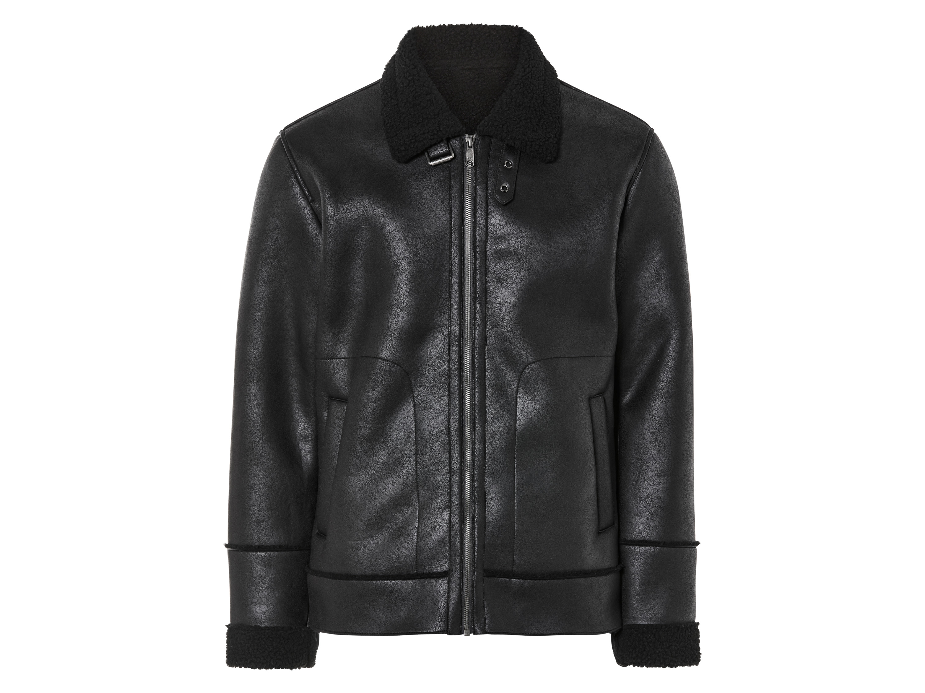 Livergy Kurtka męska w stylu ramoneski, z kożuchem M 48/50, Czarny