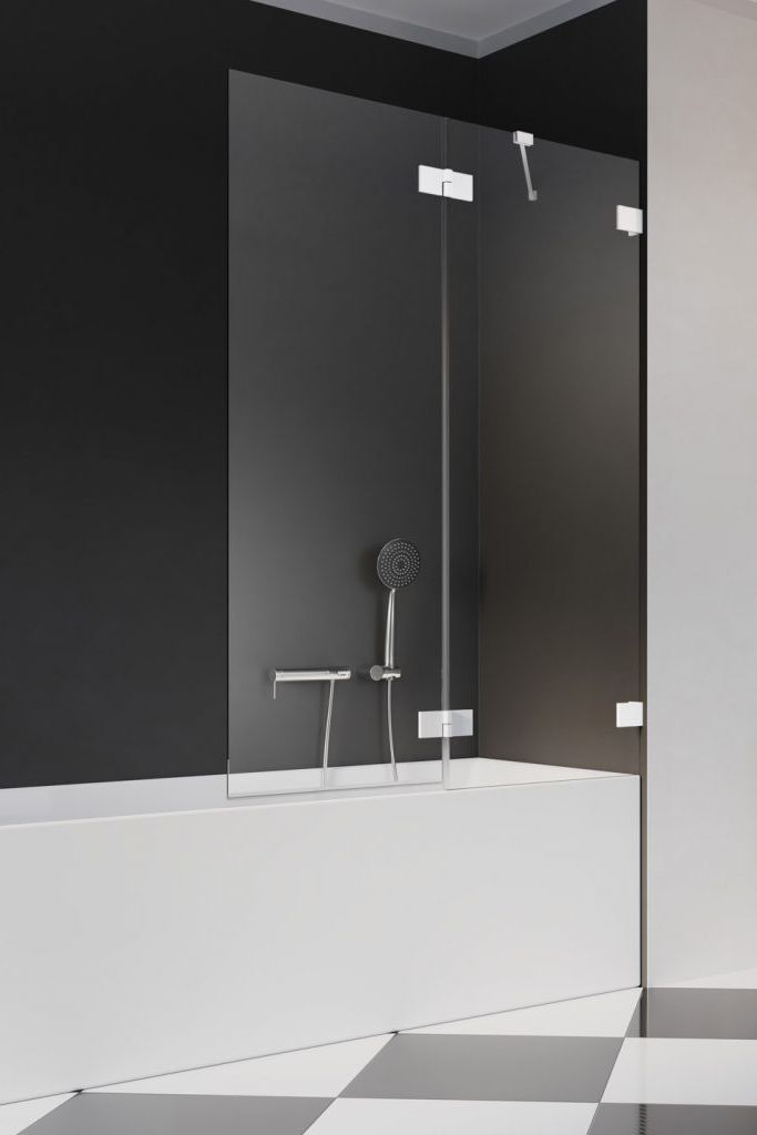 Darmowa Dostawa - Parawan nawannowy 100 cm 2-częściowy biały mat/szkło przezroczyste Radaway Essenza Pro White PND II 101021000401R