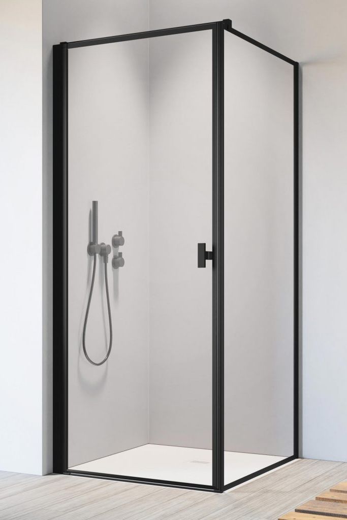 Darmowa Dostawa - Drzwi prysznicowe 100 cm uchylne do ścianki bocznej Radaway Nes 8 Black KDJ I 100721005456L