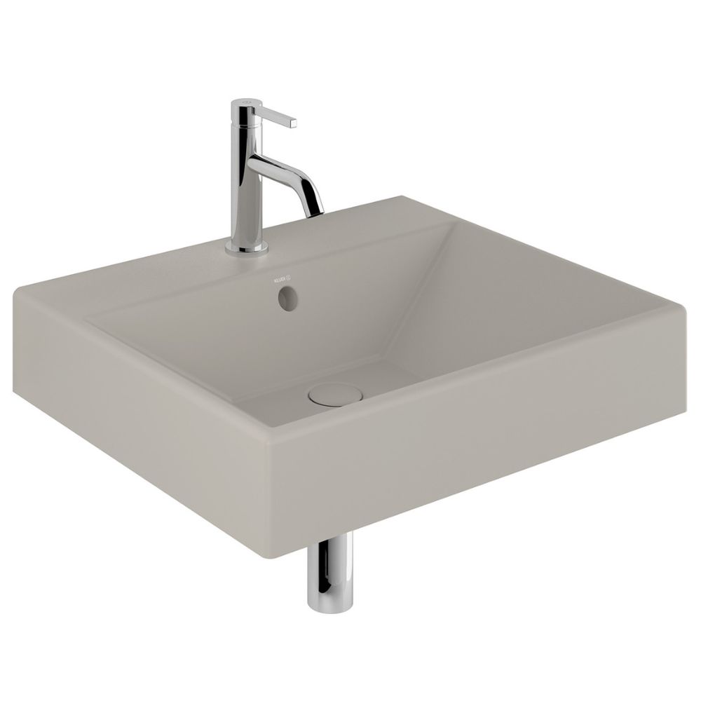 Darmowa Dostawa - Umywalka z korkiem 61x50 cm kwadratowa meblowa-nablatowa brąz/beż Kludi Resa 59WW61O2